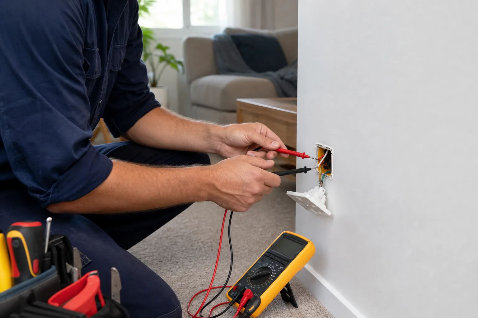 Electrical fault testing in a Brisbane home